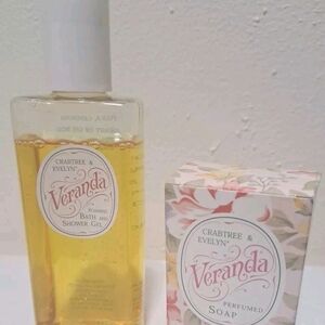 Crabtree & Evelyn VERANDA Bath & Shower Gel 6.8 Oz + Perfumed Soap 3.5 Oz-DISC